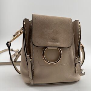 CHLOE 
Suede Calfskin Mini Faye Backpack